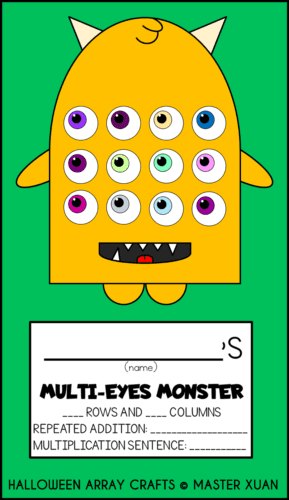 Multi-eyes monster let students practice arrays multiplication with the eyes.