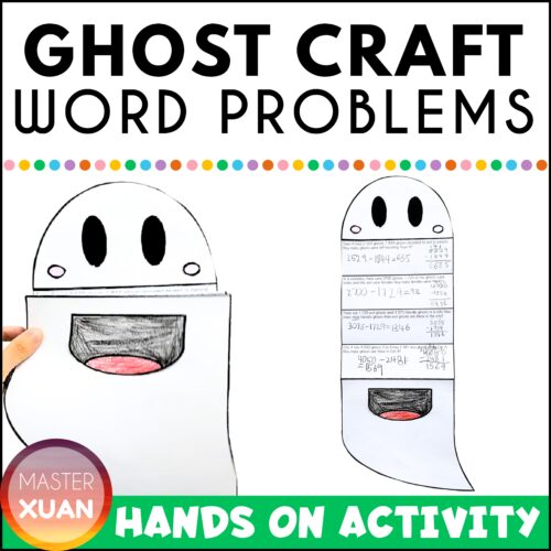 Ghost craft for halloween  allows students to practice word problems.