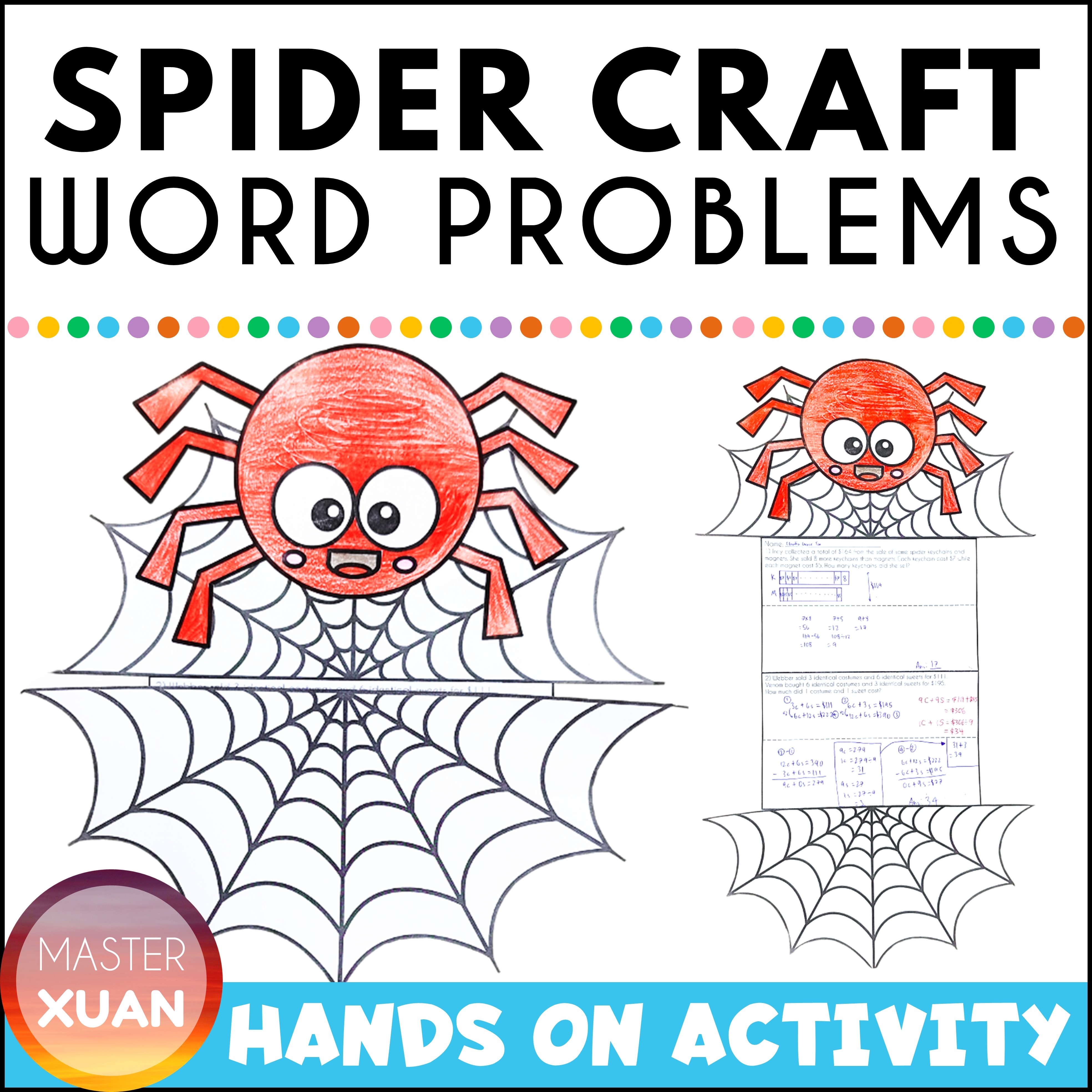 Spider Math craft allows students to practice word problems.