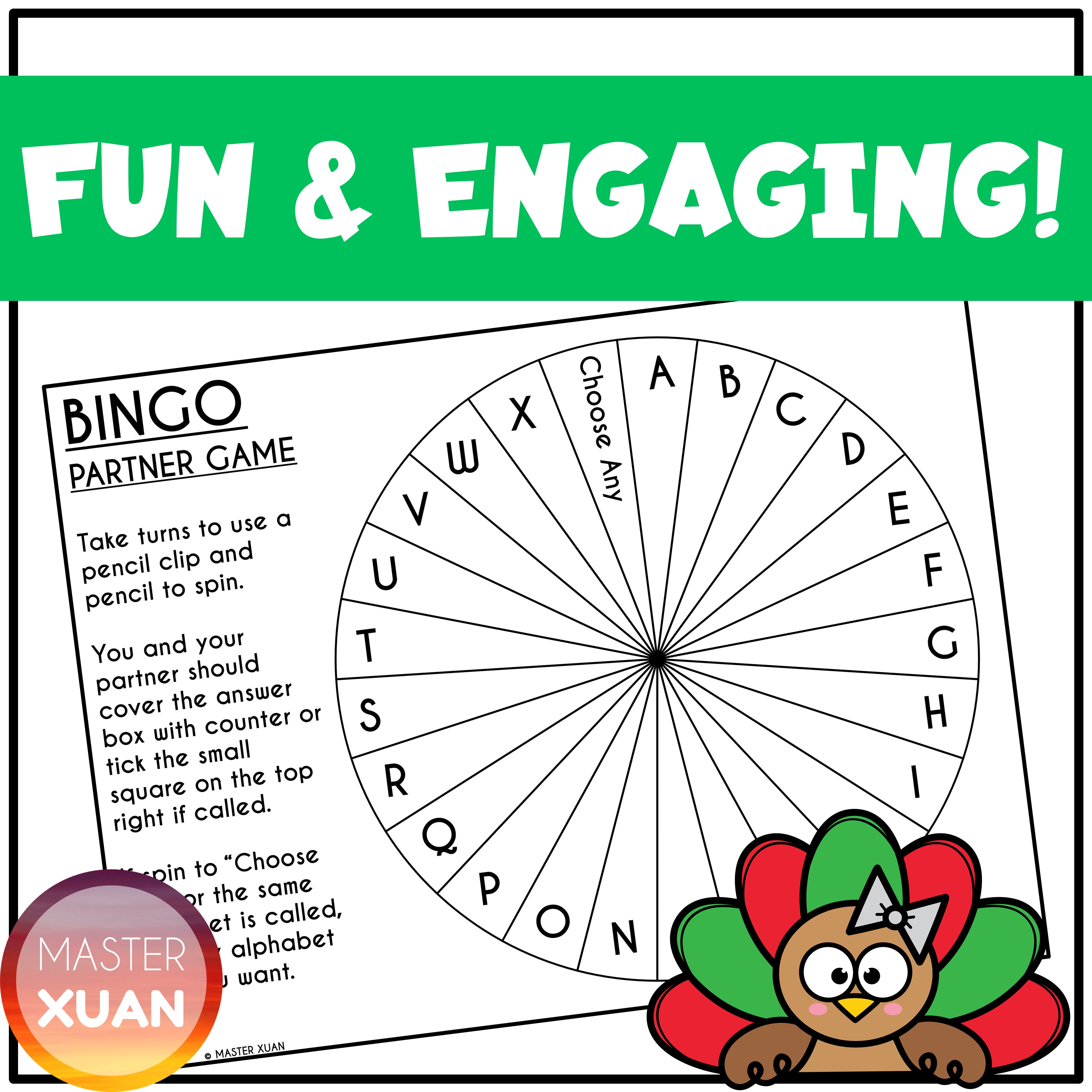 Division and Multiplication Bingo Game is fun and engaging with a turkey theme.