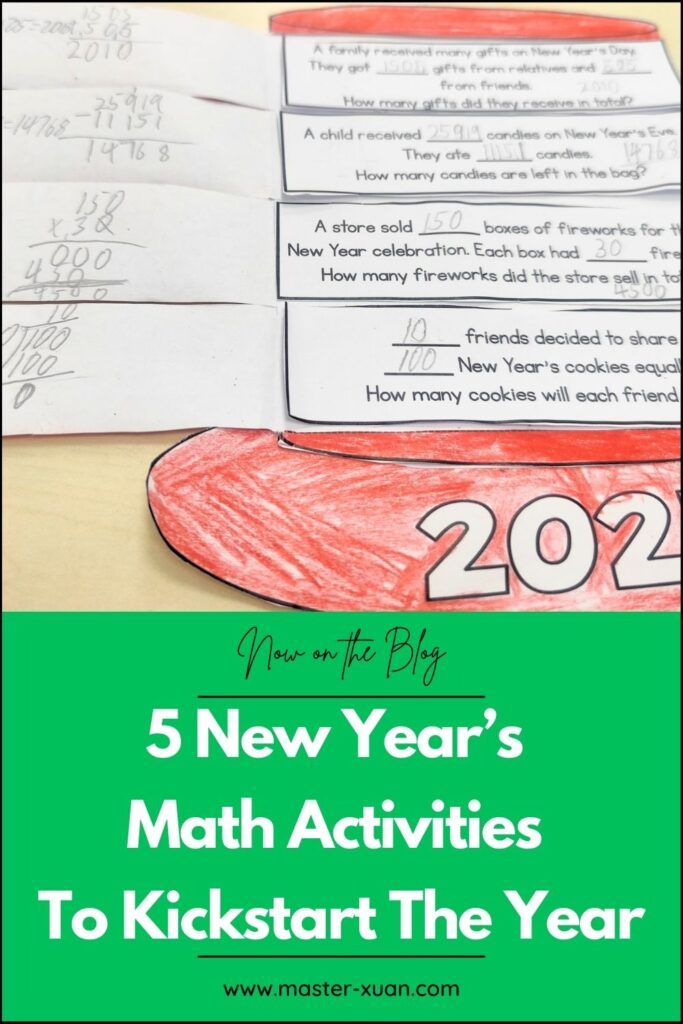 5 New Year’s Math Activities To Kickstart The Year - New Year's Hat Flip Book