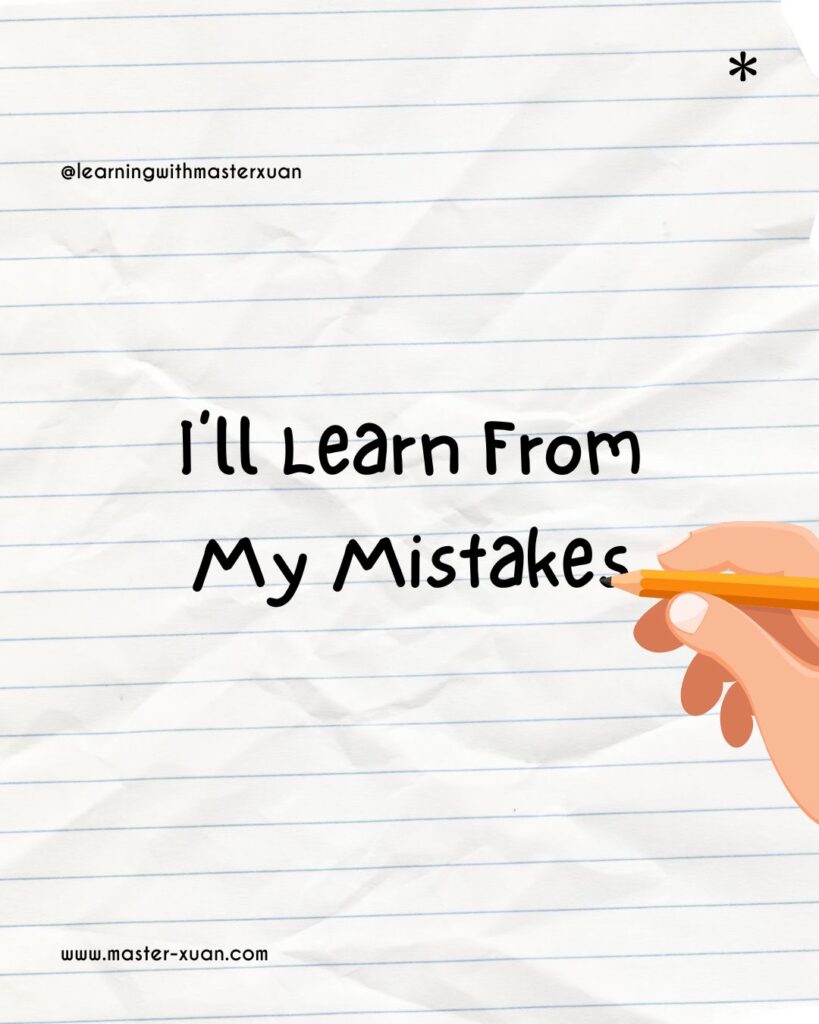 New year resolution for students 7: I'll learn from my mistakes.