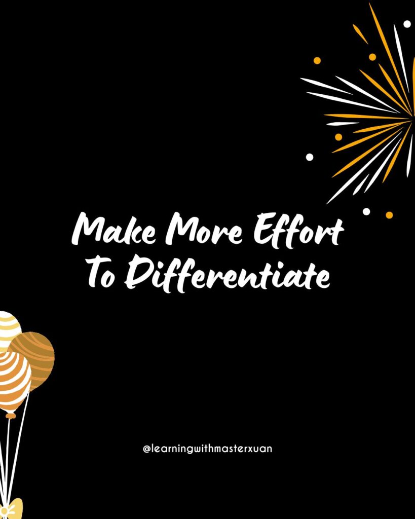 New year resolution for teachers 6: Make more effort to differentiate