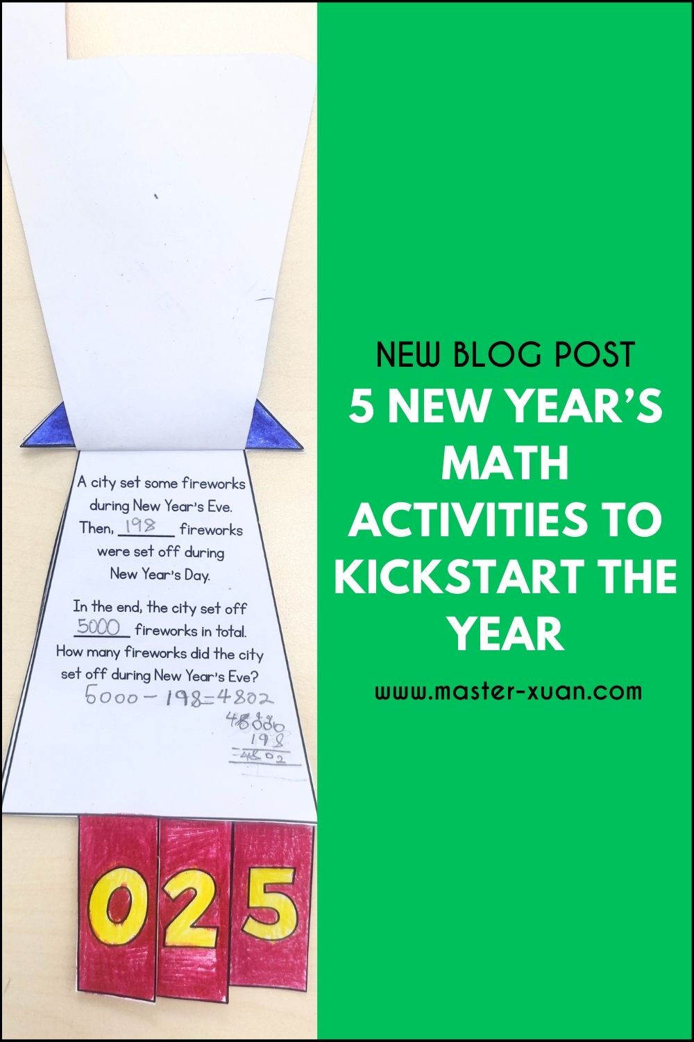 5 New Year’s Math Activities To Kickstart The Year - Rocket Flip Book