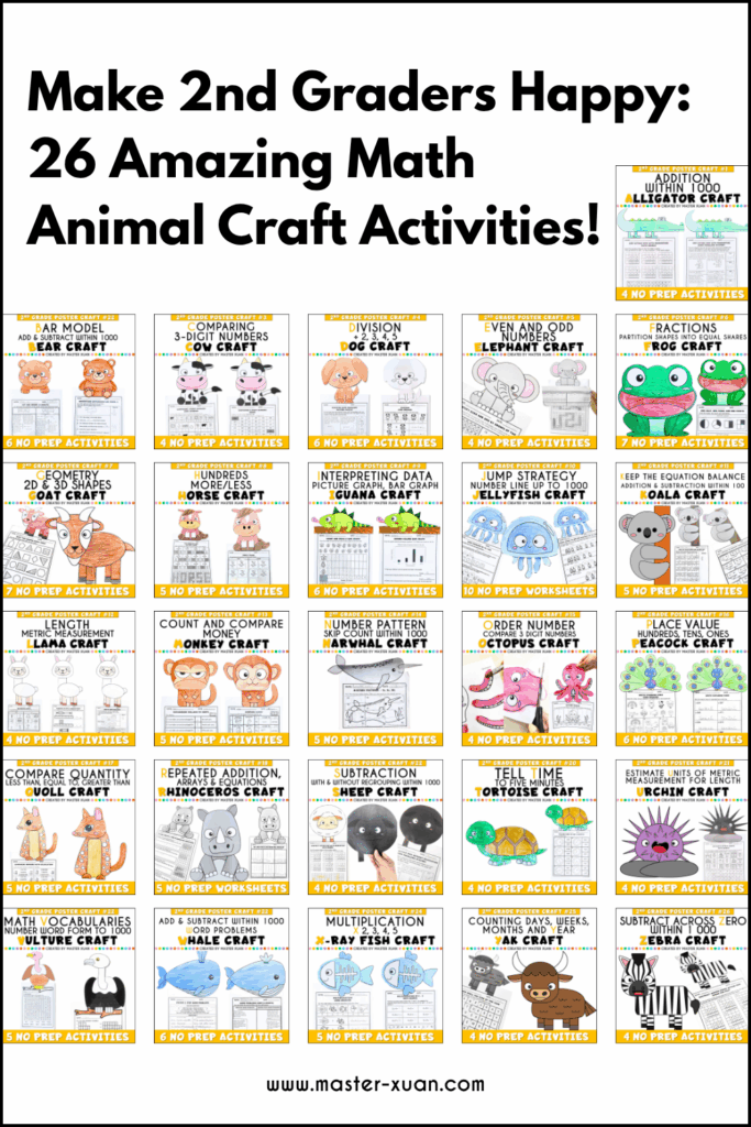 Make 2nd Graders Happy: 26 Amazing Math Animal Craft Activities!
