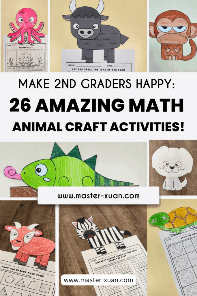 Make 2nd Graders Happy: 26 Amazing Math Animal Craft Activities!