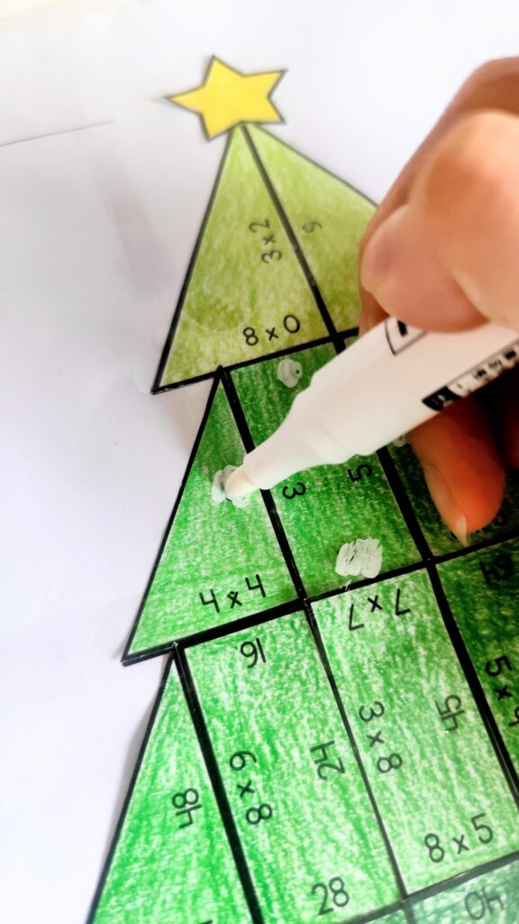 Use a marker to cover the multiplication math answers on the screen protector.