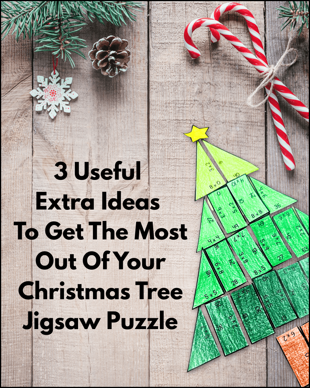 Christmas Tree Jigsaw Puzzle of Math Multiplication