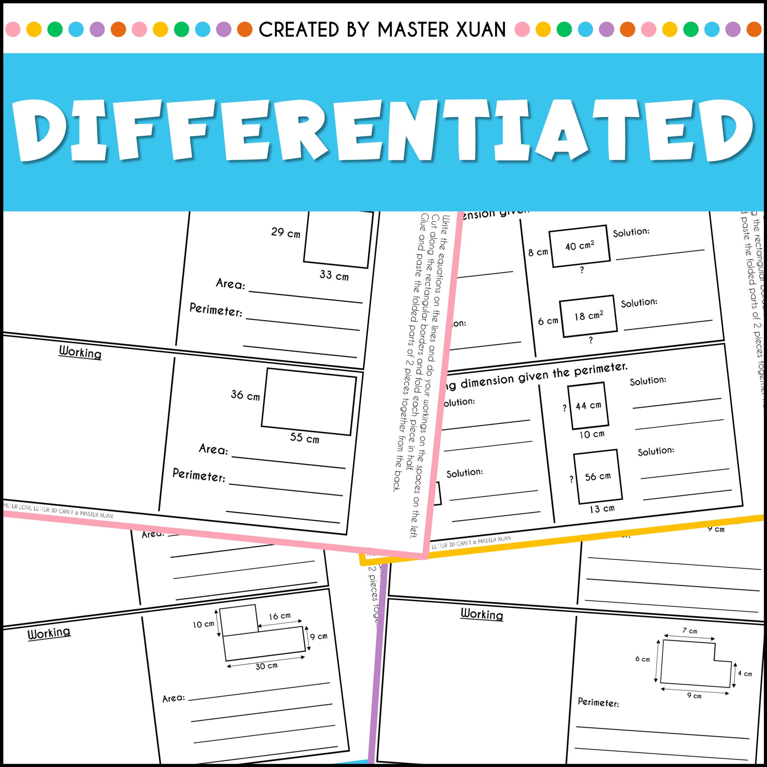 area and perimeter of rectilinear shapes are differentiated.