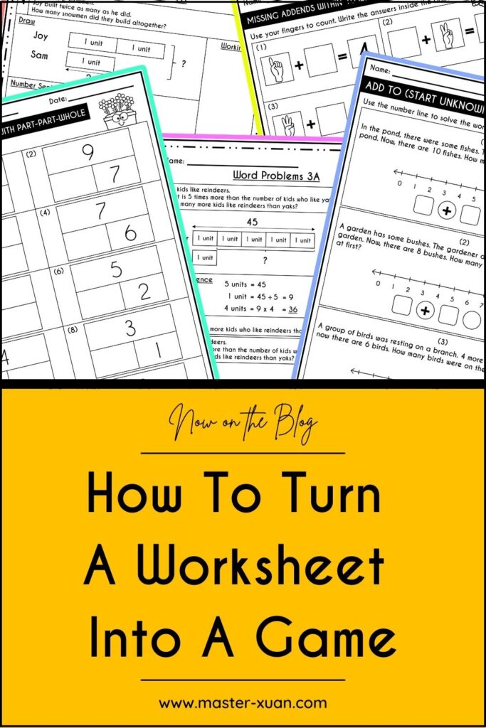 How To Turn A Worksheet Into A Game
