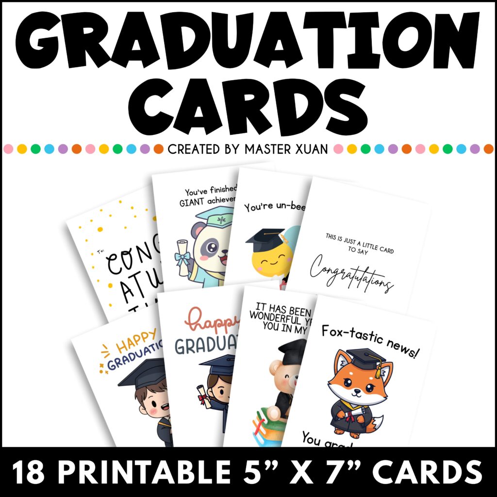 18 5" x 7" graduation card printable