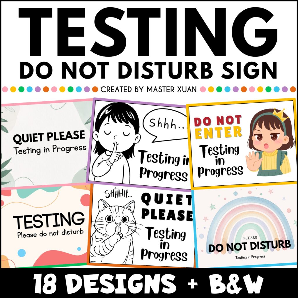 testing do not disturb sign comes with 18 designs.