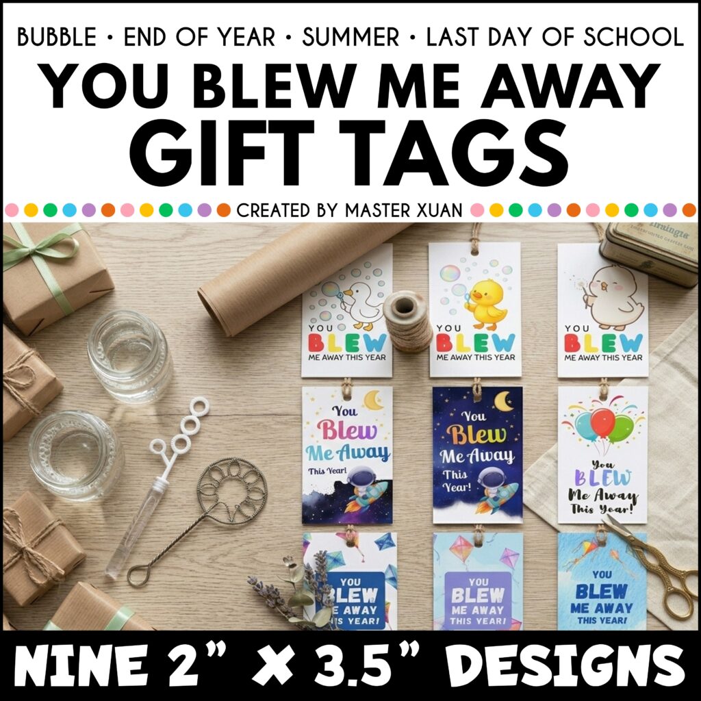 you blew me away gift tags are great addition to end of the year gift.