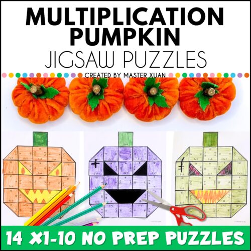 pumpkin multiplication activity with 14 templates.