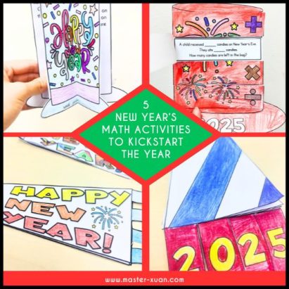 5 New Year’s Math Activities To Kickstart The Year: 3D Hat and Flipbooks